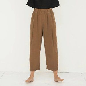 Elizabeth Suzann Andy Trouser in Silk Crepe - Moss